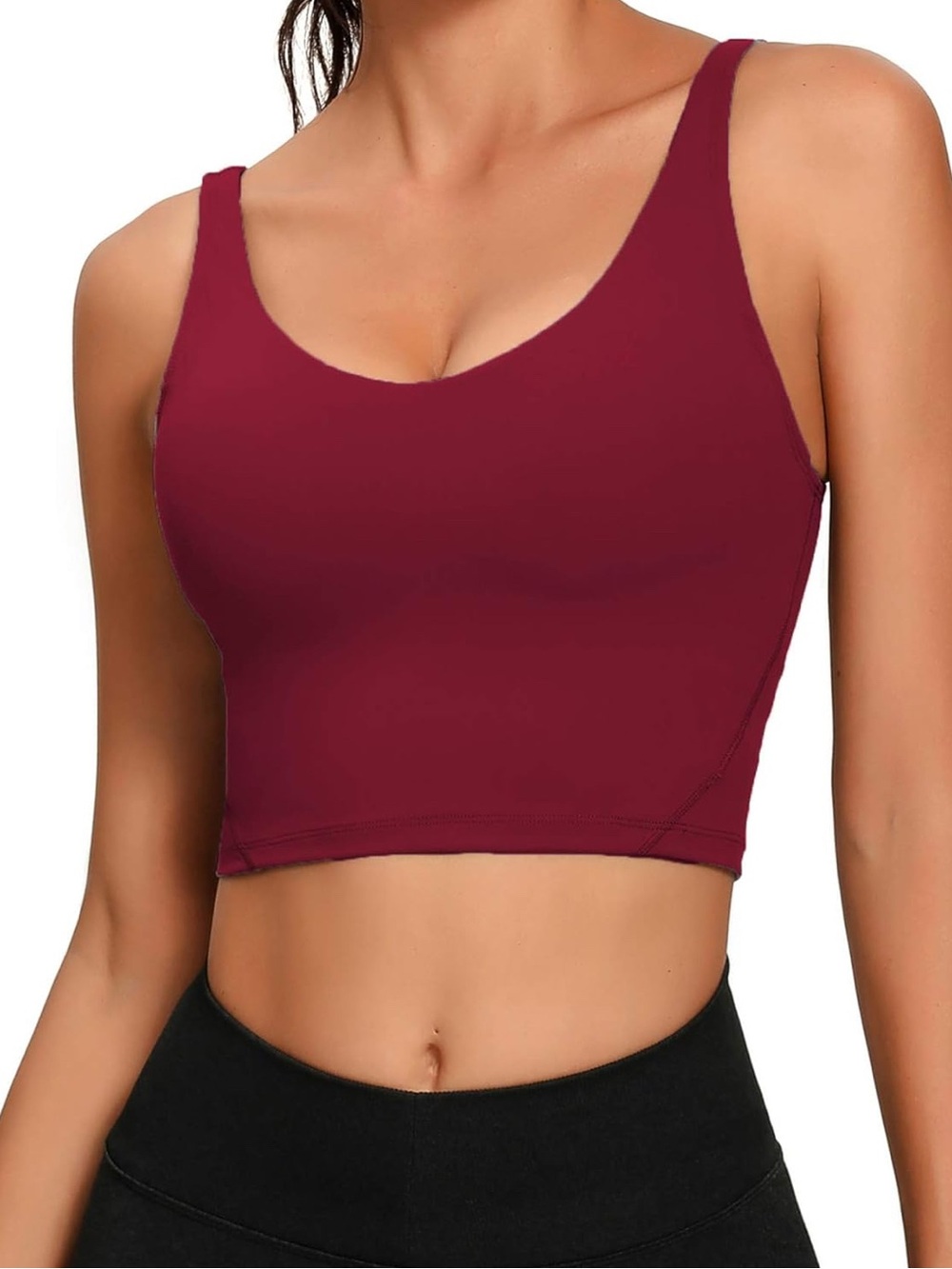 Bundle of Three Seamless Scoop Neck Crop Athletic Tank Tops